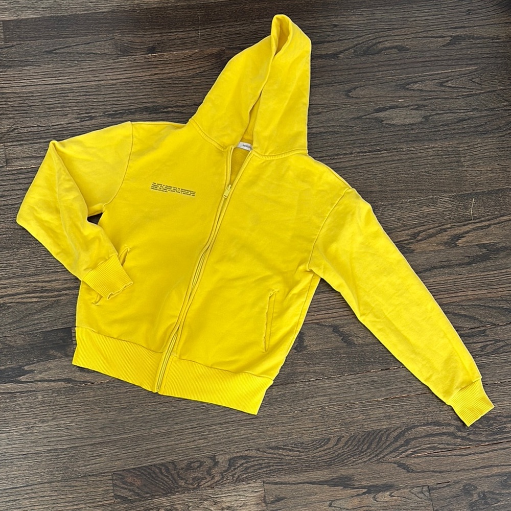 Bright Yellow PANGAIA Zip-Up Hoodie (size S)